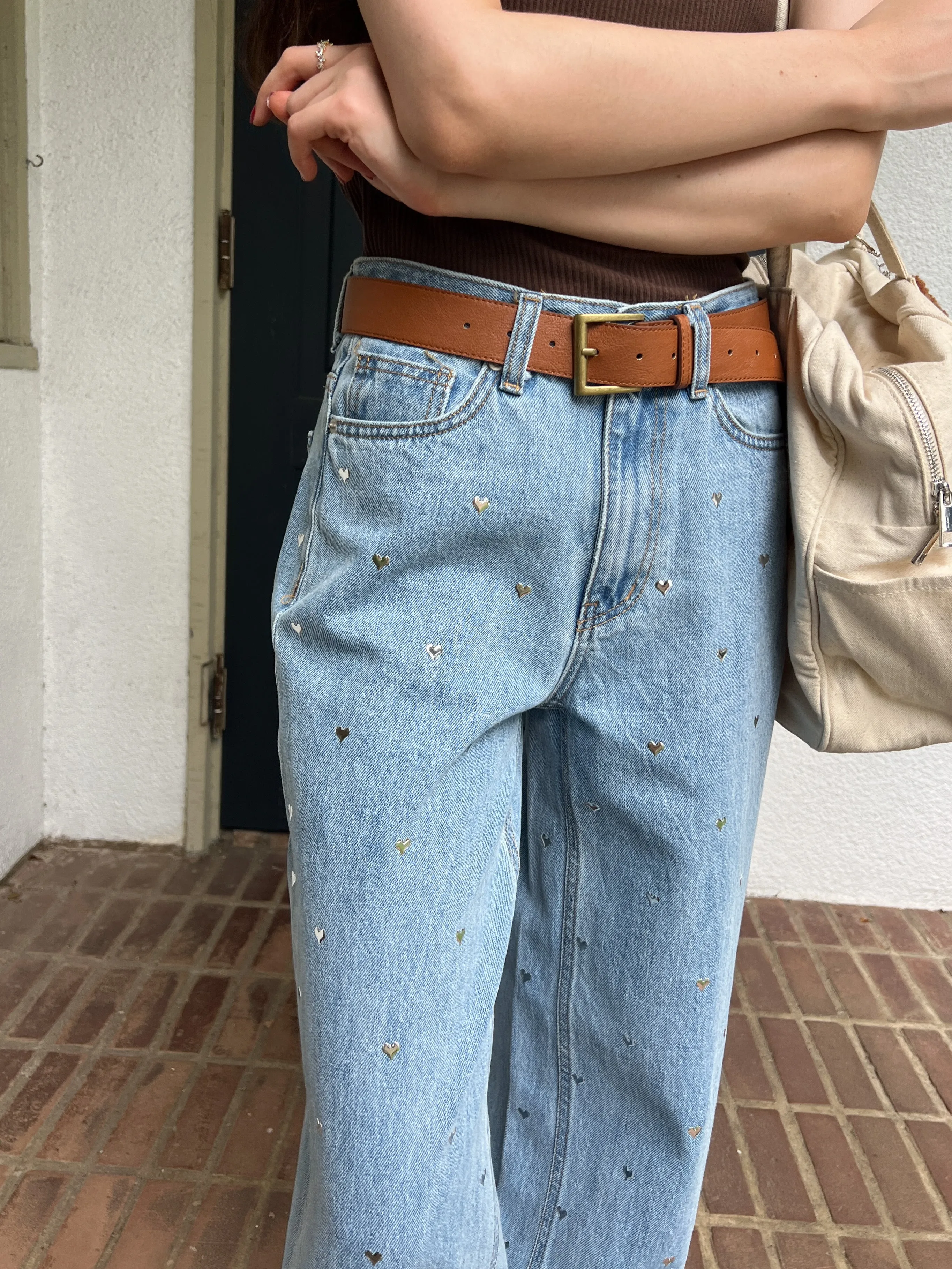 Heart Studs Jeans