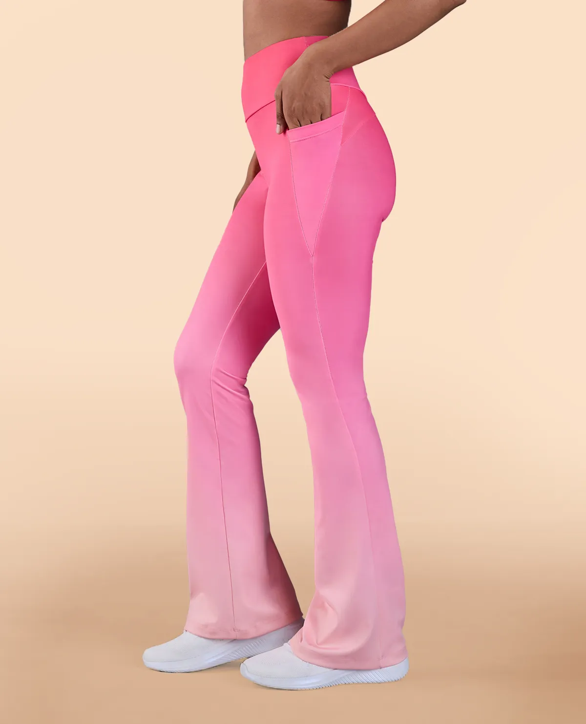High-Rise Ombre Flare Pants in Second SKN