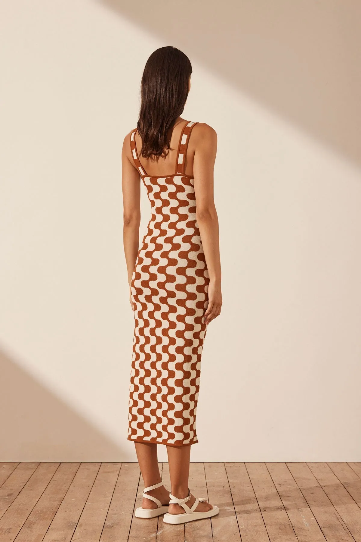 INCANTO TWIST FRONT MIDI DRESS