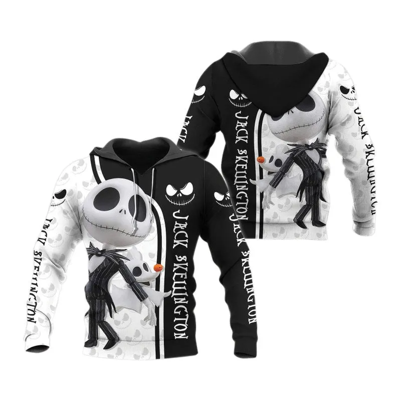 Jack Skellington Zero Black And White Hoodie