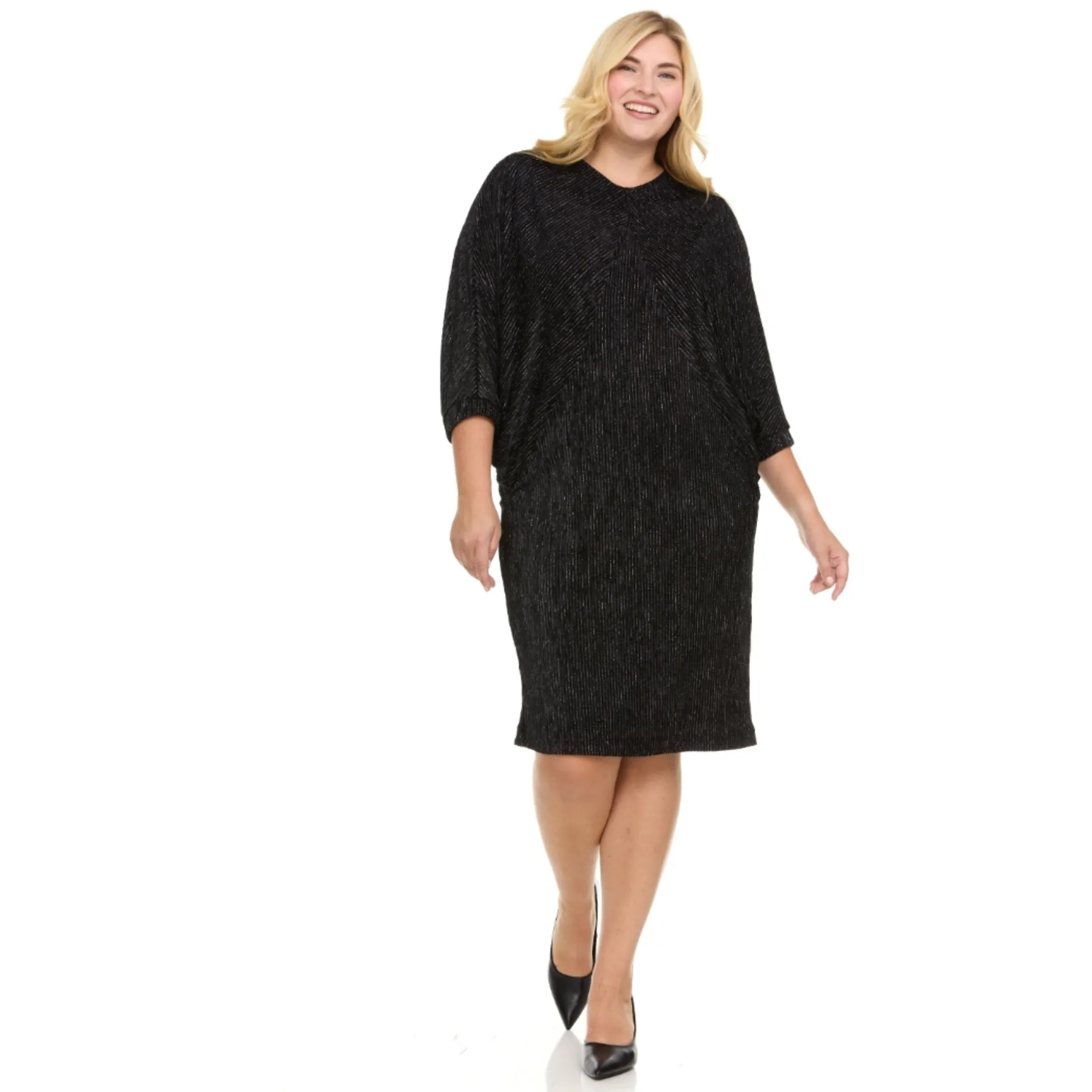 Janelle Plus Black Silver Velvet