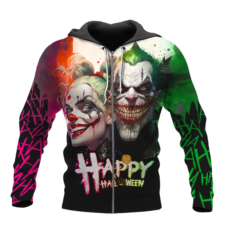 Joker And Harley Quinn Happy Halloween Hoodie & Zip Hoodie