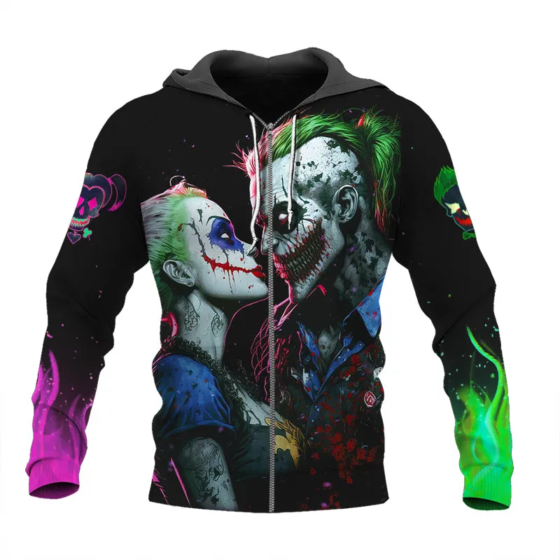 Joker And Harley Quinn Horror Hoodie & Zip Hoodie