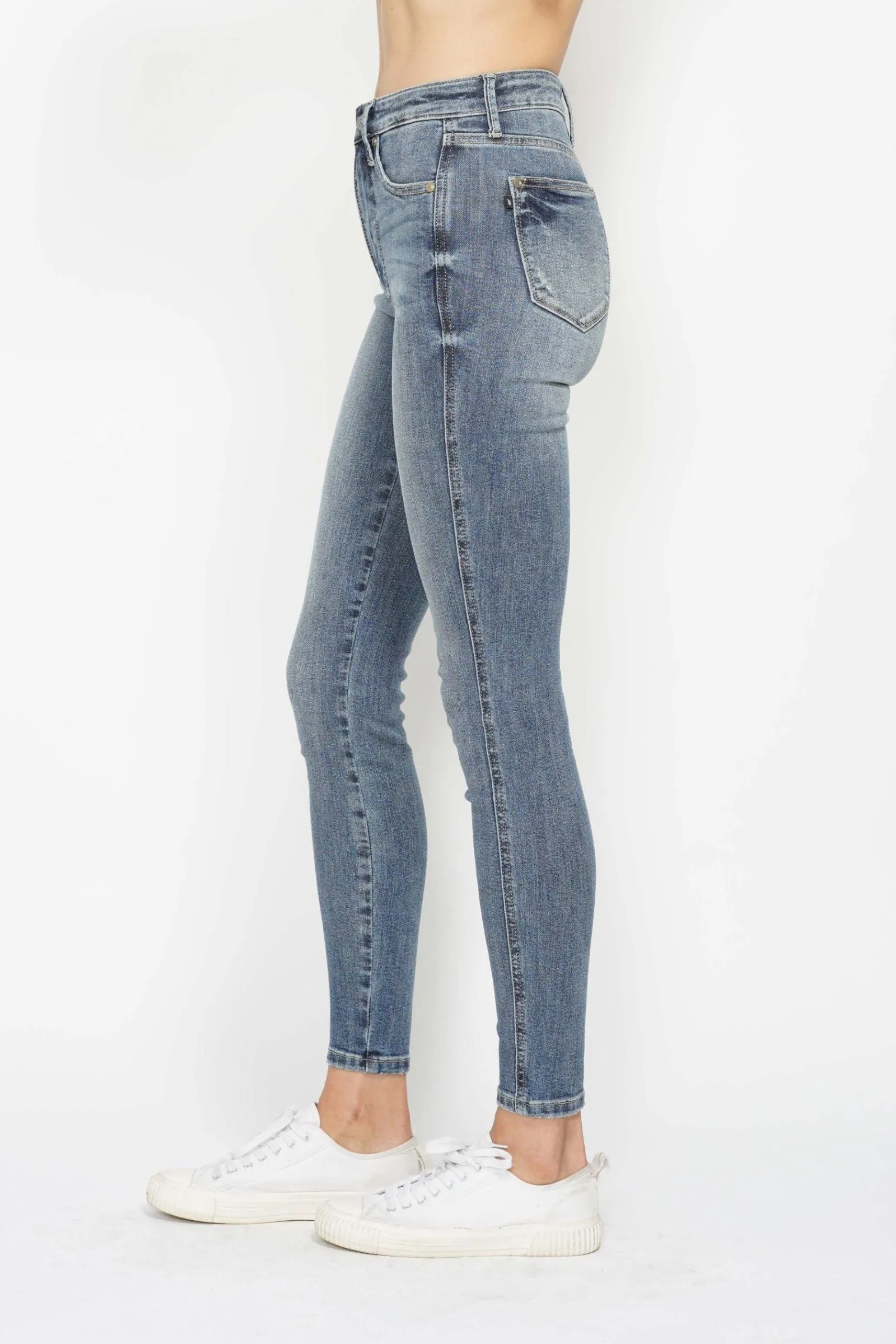 Judy Blue High Waist Tummy Control Contrast Wash Skinny Jean