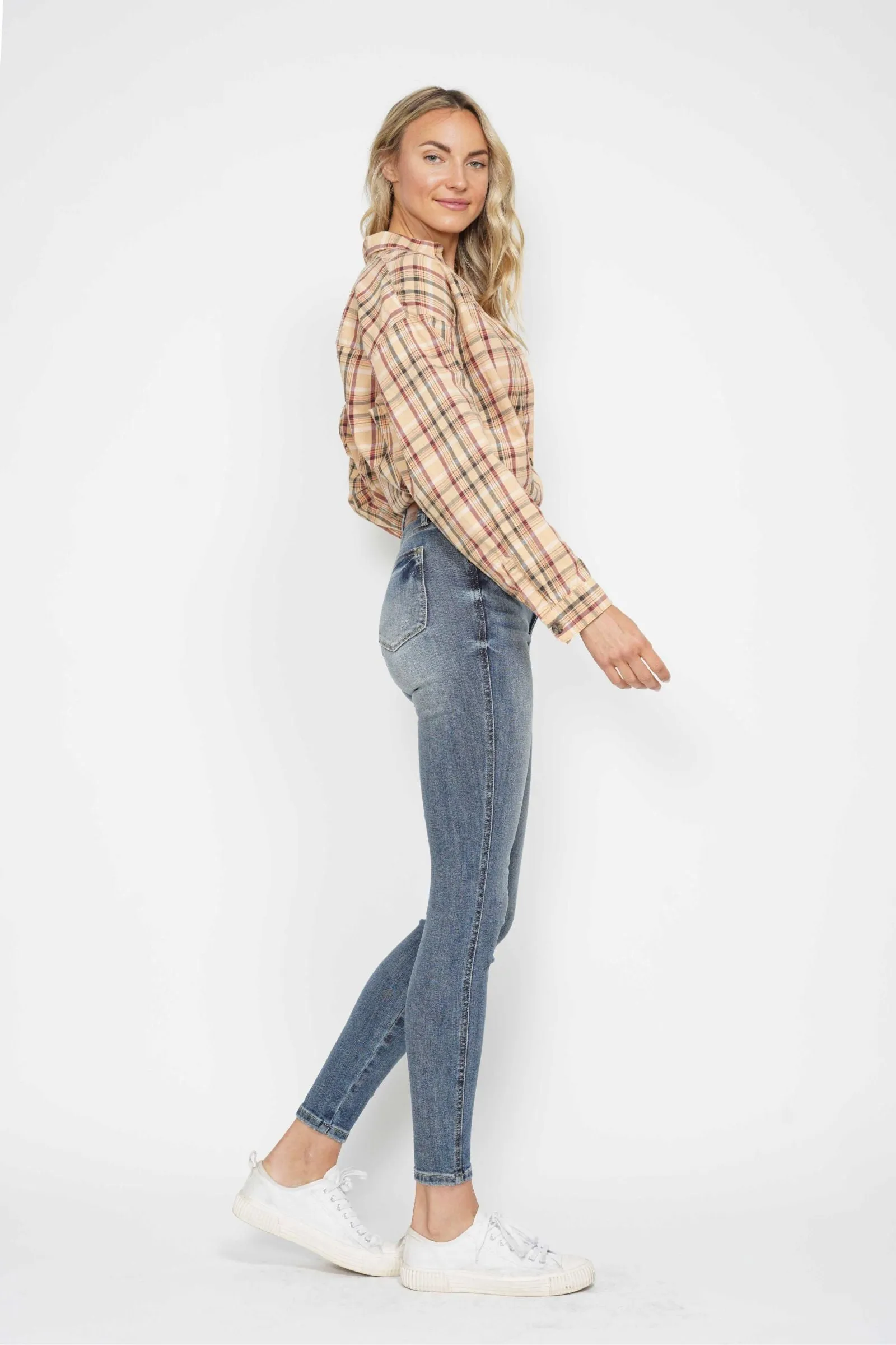 Judy Blue High Waist Tummy Control Contrast Wash Skinny Jean
