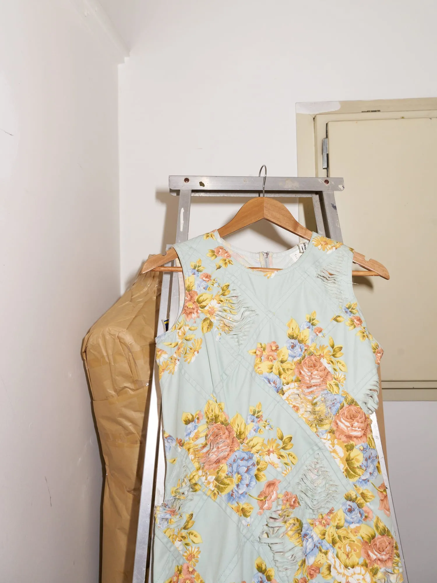 Junya Watanabe Comme des Garcons spring 2002 distressed floral sleeveless dress