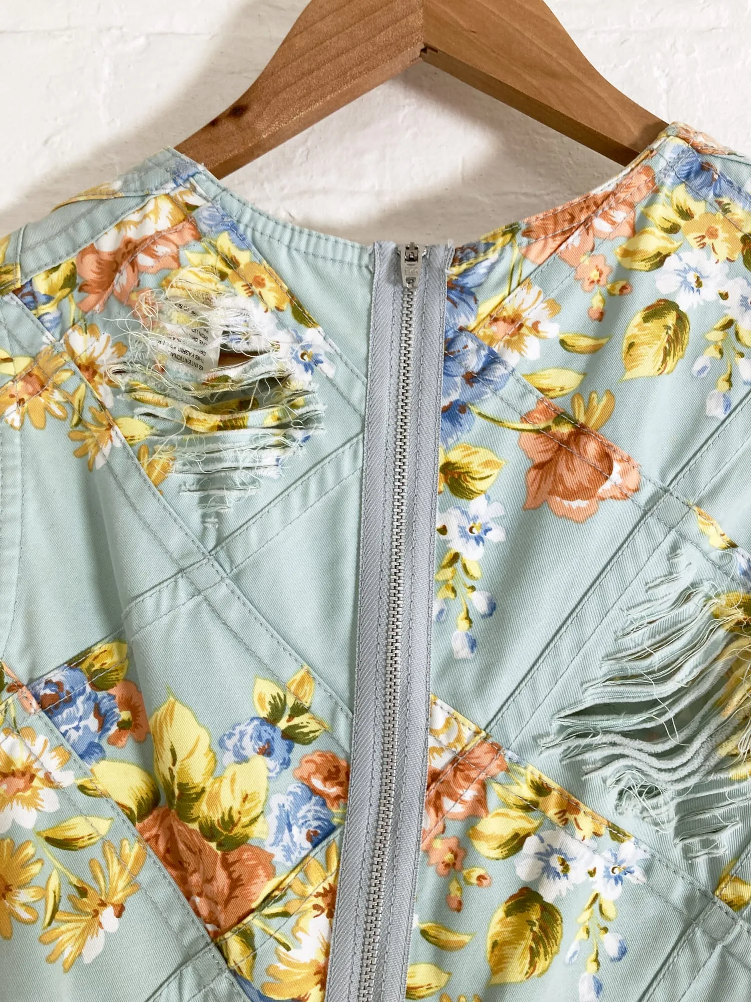 Junya Watanabe Comme des Garcons spring 2002 distressed floral sleeveless dress