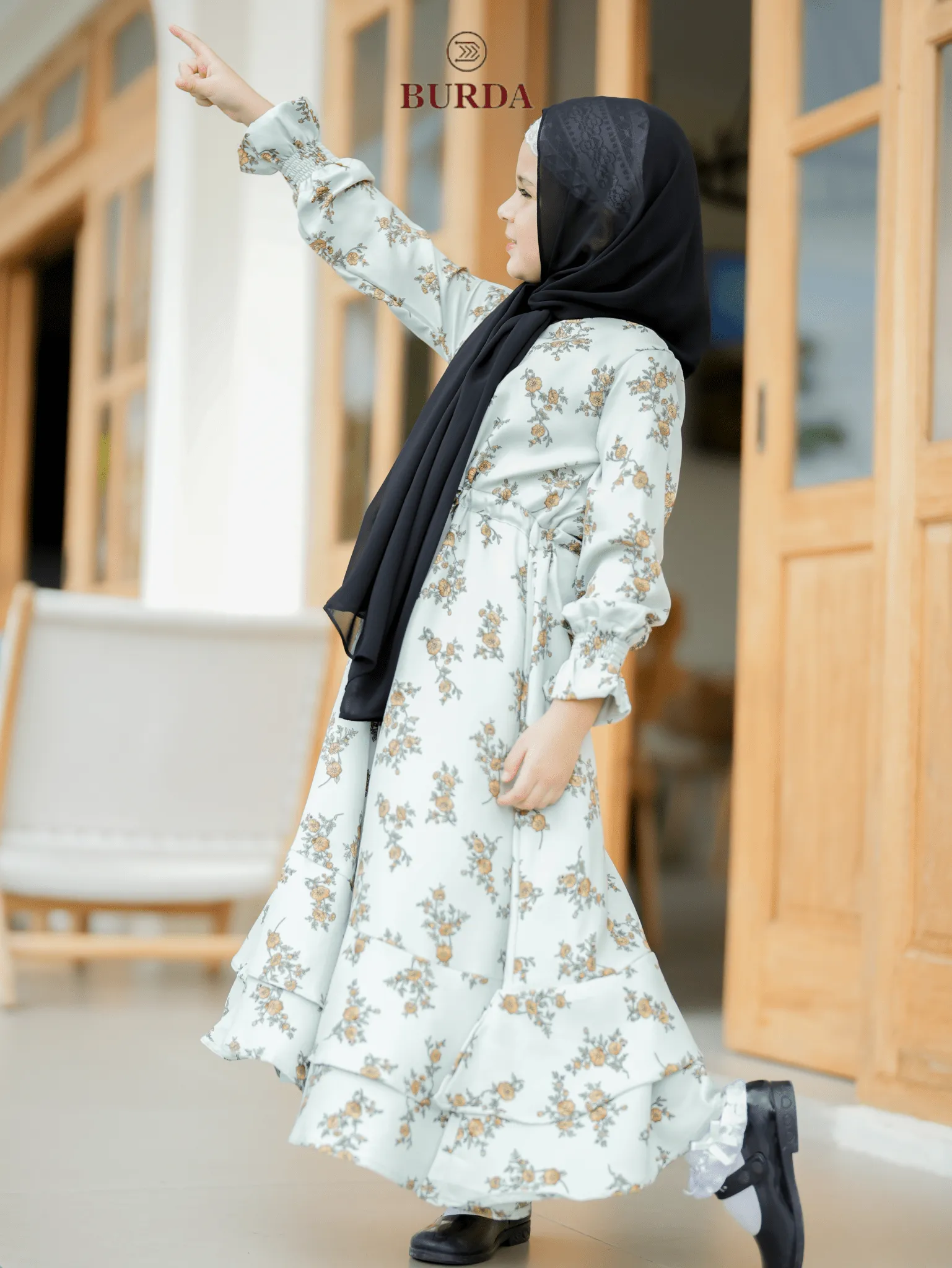 Kid's Light Green Floral Dress