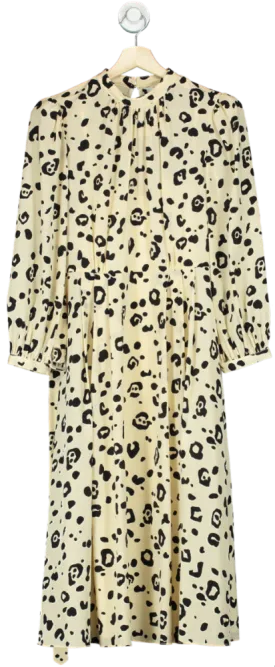 L.K. Bennett Cream Animal Print Silk Dress UK 8