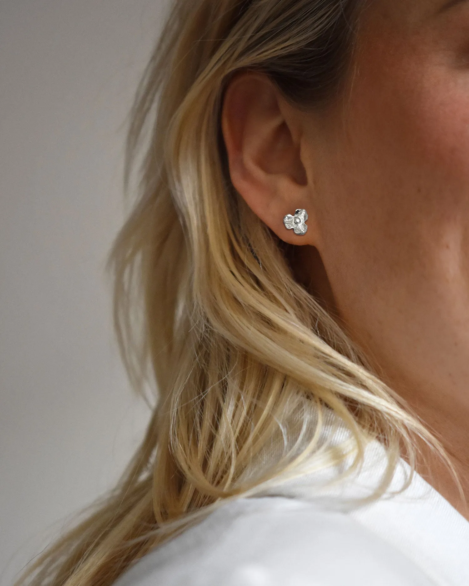 Lotus studs silver