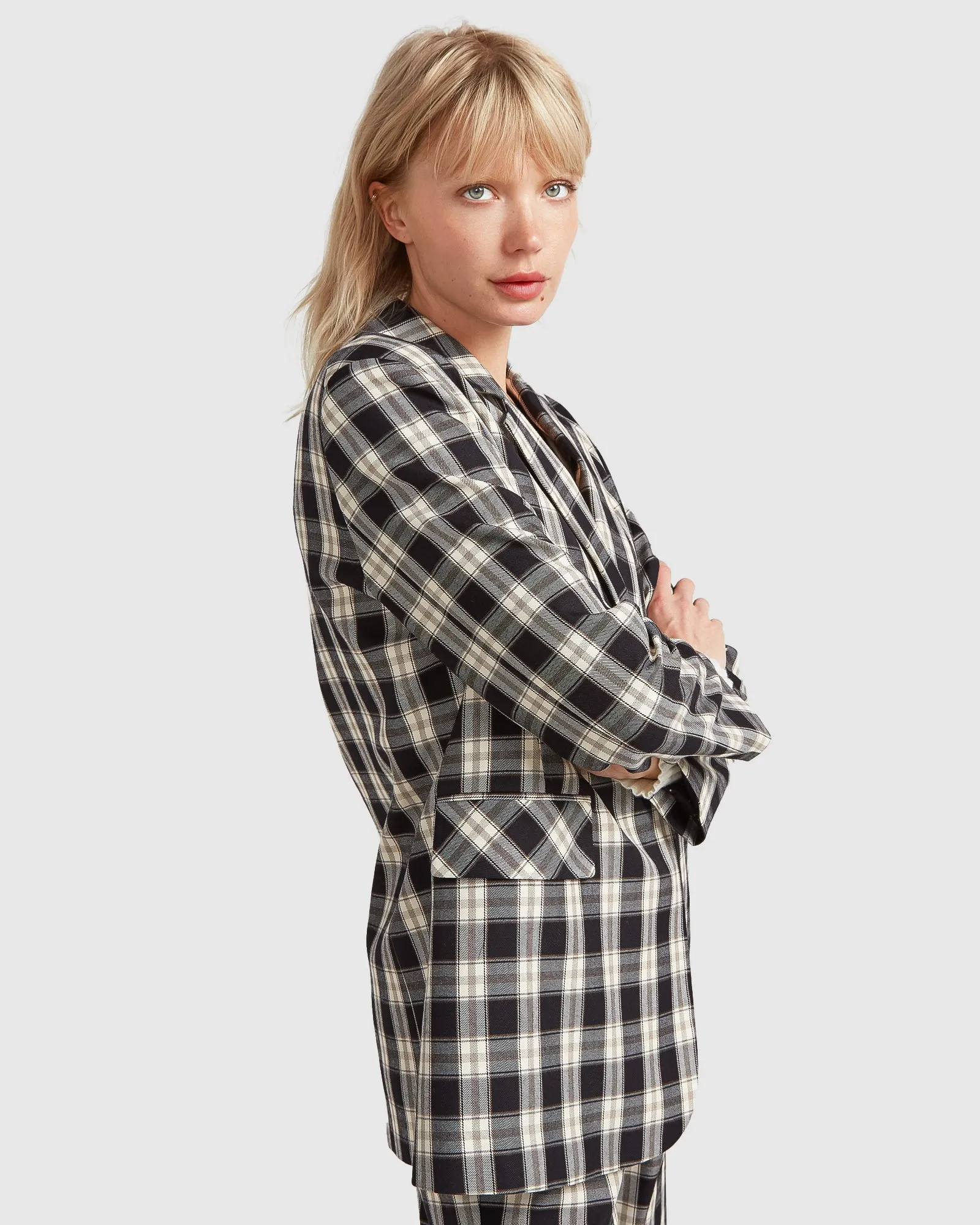 Love & Mercy Checked Blazer - Black Check