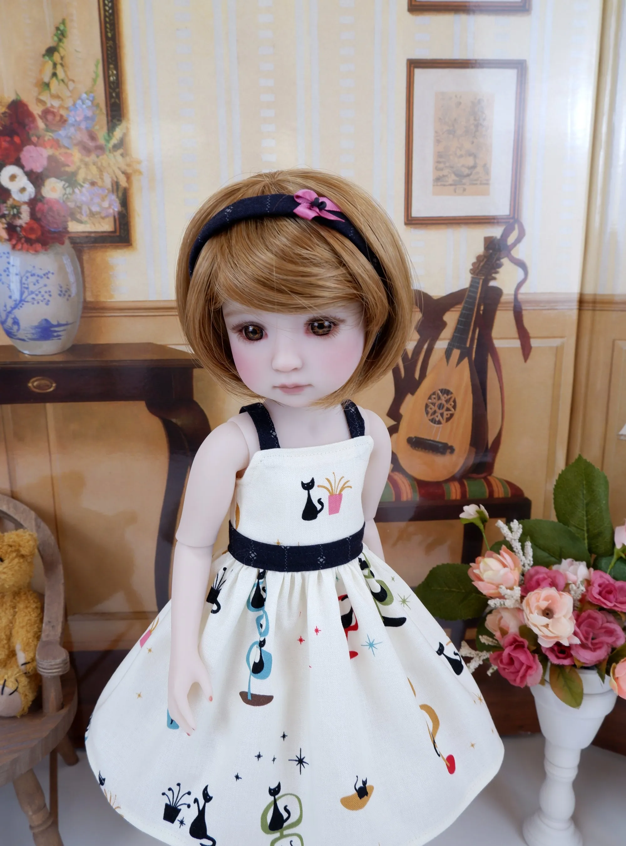 Miss Kitty - dress & sweater with shoes for Ruby Red Fashion Friends doll
