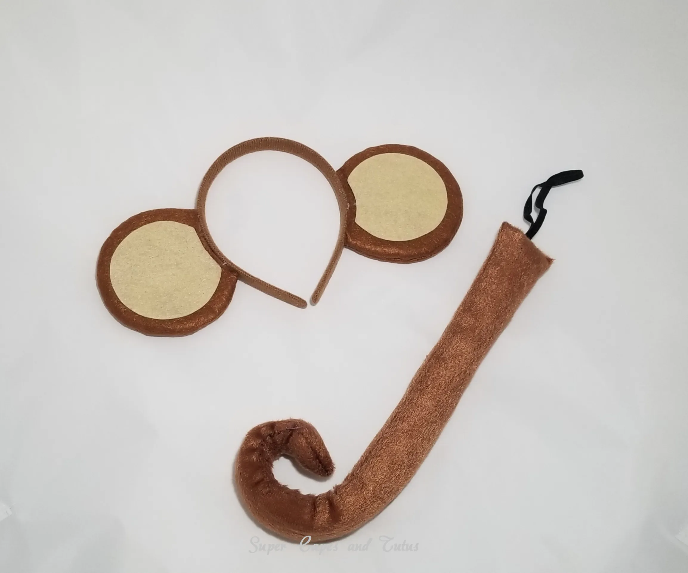 Monkey Ears and Tail - Monkey Birthday - Monkey Costume - Monkey Tail - Monkey Headband Ears - Dress Up - Halloween Costume - Monkey Birthday Party Favors