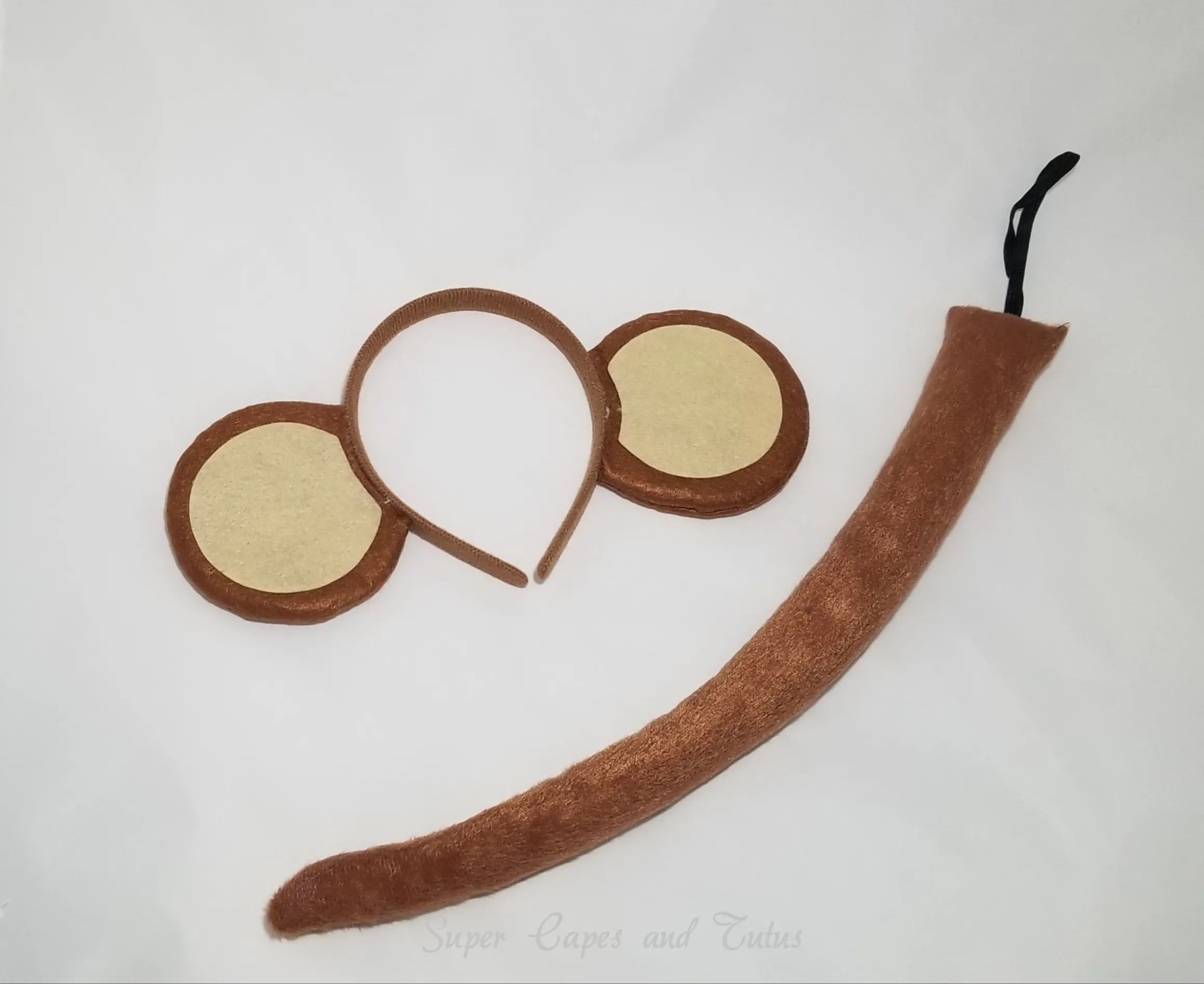Monkey Ears and Tail - Monkey Birthday - Monkey Costume - Monkey Tail - Monkey Headband Ears - Dress Up - Halloween Costume - Monkey Birthday Party Favors