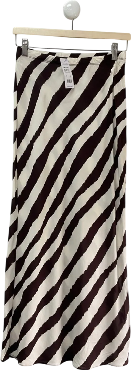 New Look White Zebra Print Maxi Skirt UK 8