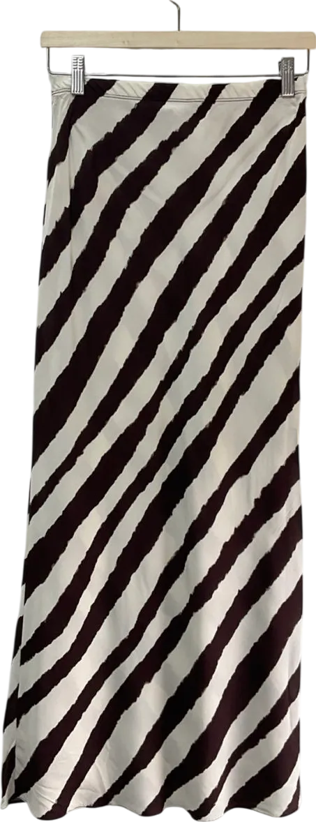 New Look White Zebra Print Maxi Skirt UK 8