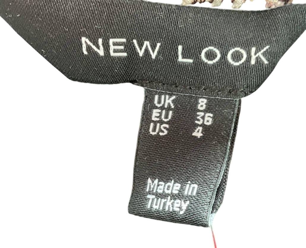 New Look White Zebra Print Maxi Skirt UK 8