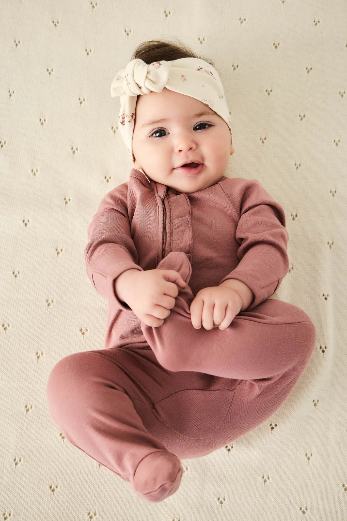 Organic Cotton Headband - Lauren Floral Tofu