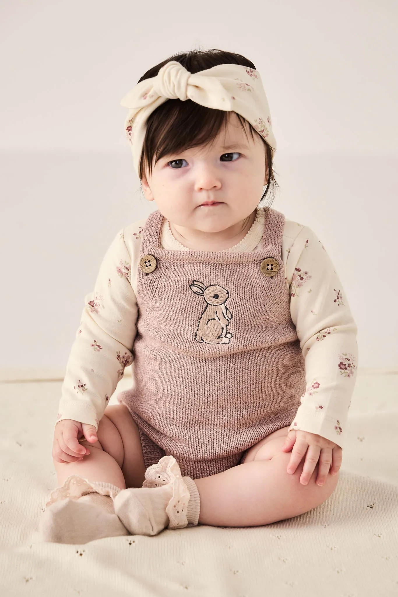 Organic Cotton Headband - Lauren Floral Tofu