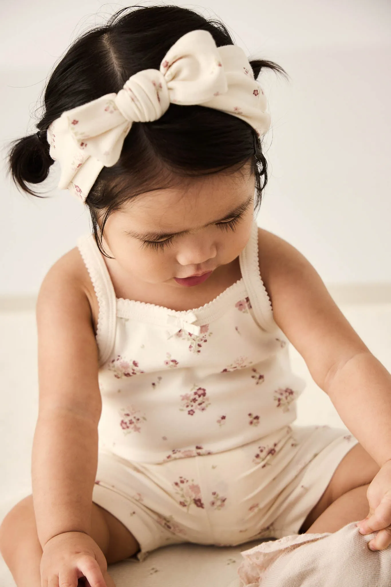 Organic Cotton Headband - Lauren Floral Tofu