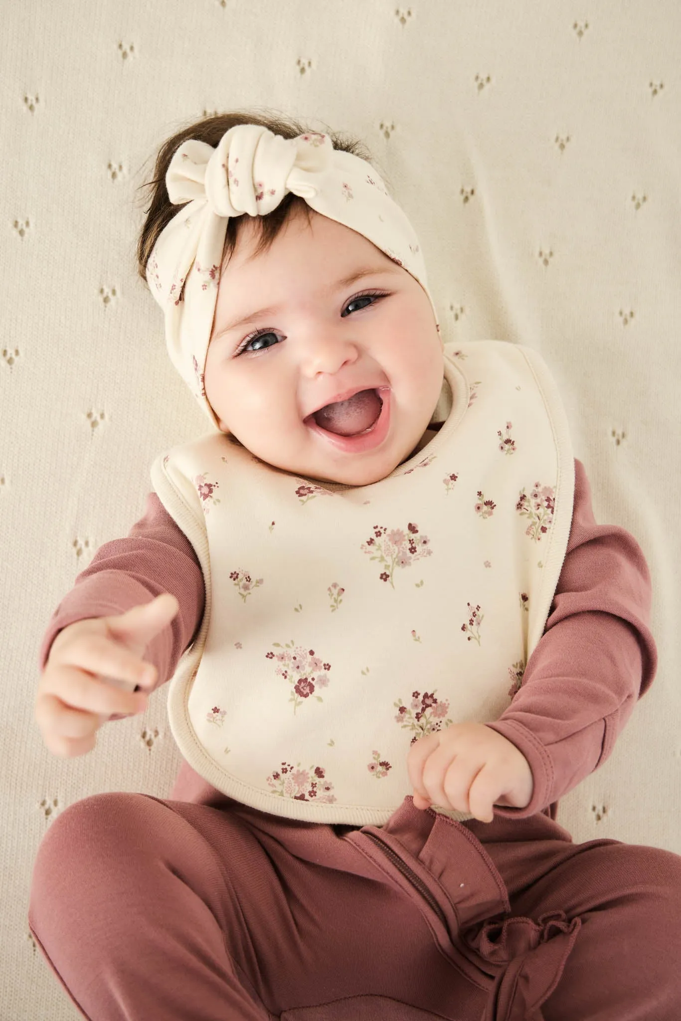Organic Cotton Headband - Lauren Floral Tofu