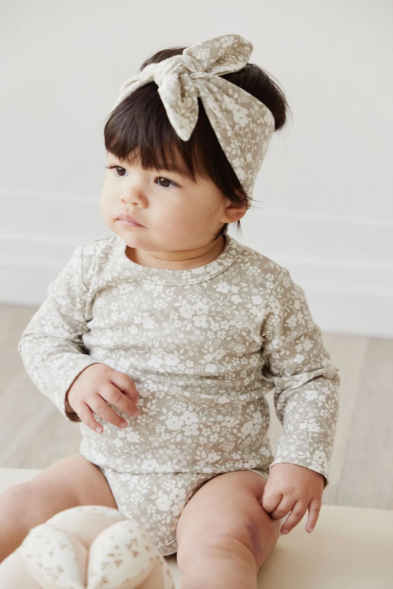 Organic Cotton Headband - Pansy Floral Mist