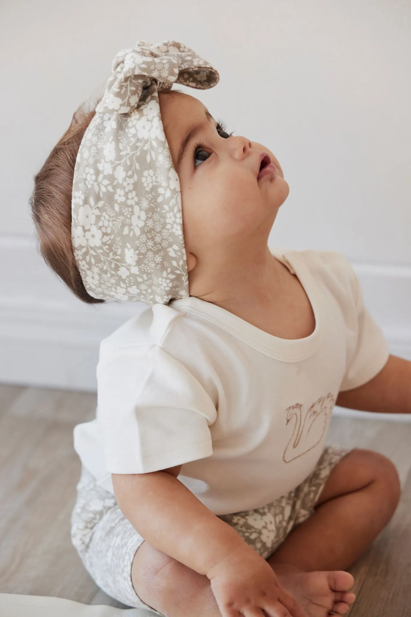 Organic Cotton Headband - Pansy Floral Mist