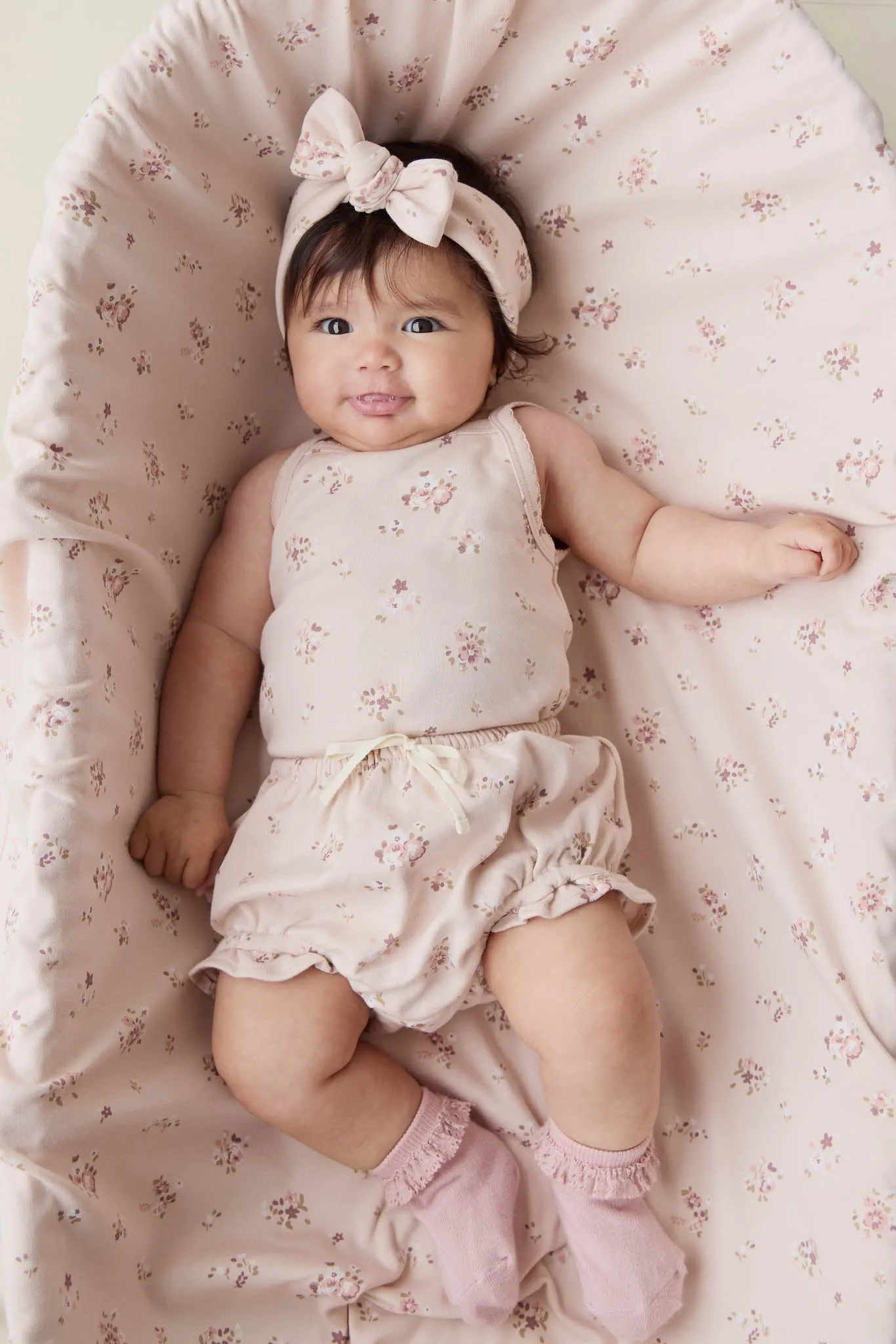 Organic Cotton Headband - Petite Fleur Soft Peony