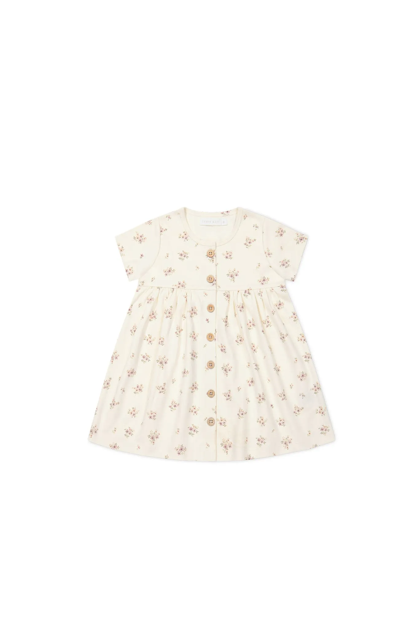 Organic Cotton Lola Dress - Goldie Bouquet Egret