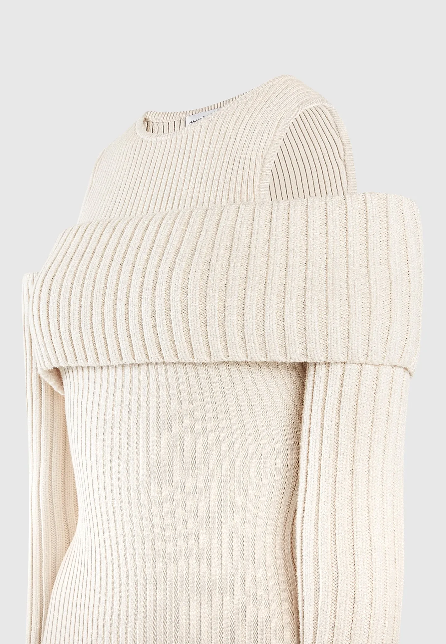 Overlay Knitted Midaxi Dress - Beige