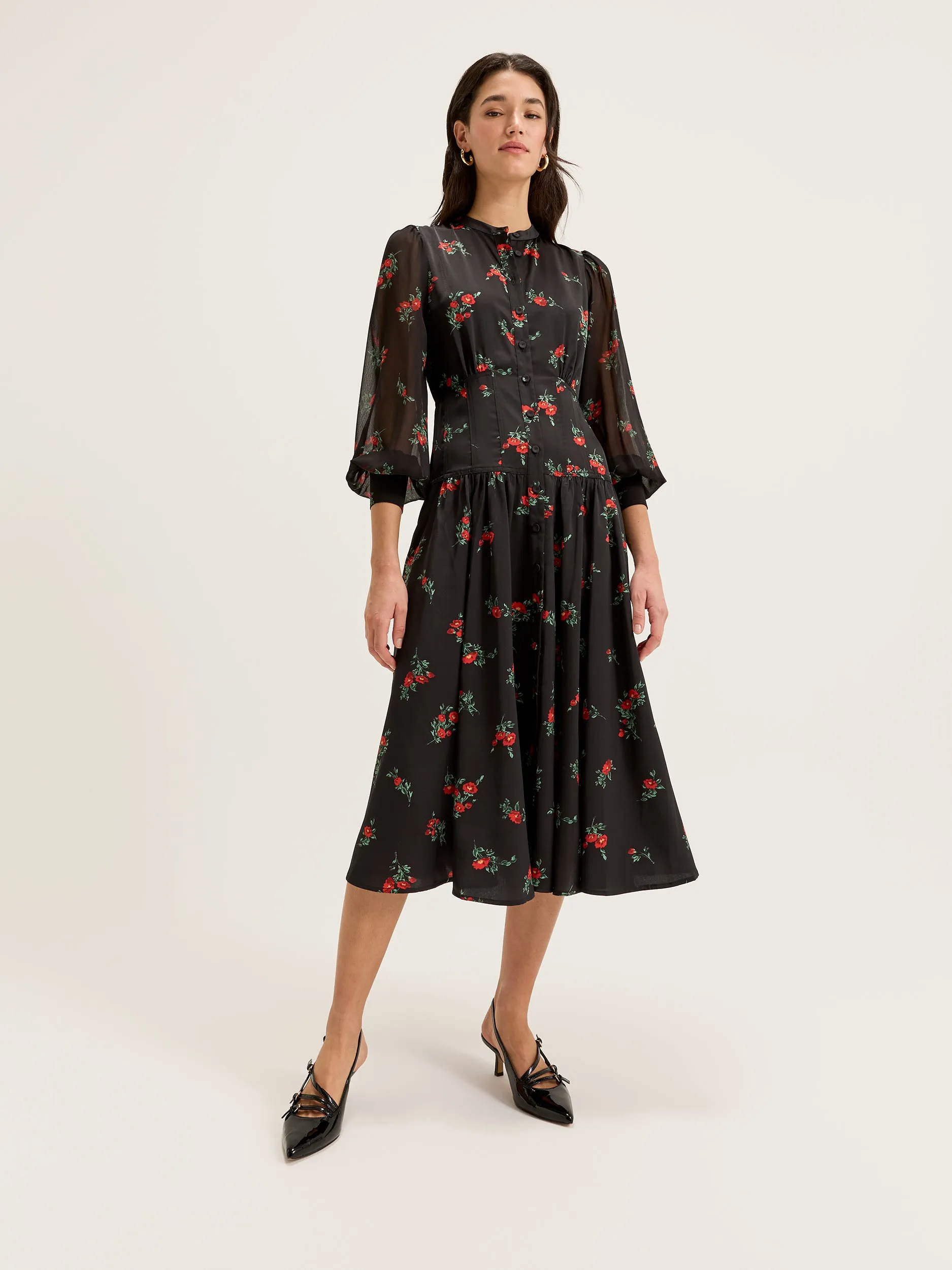 Posing Roses Shirtdress