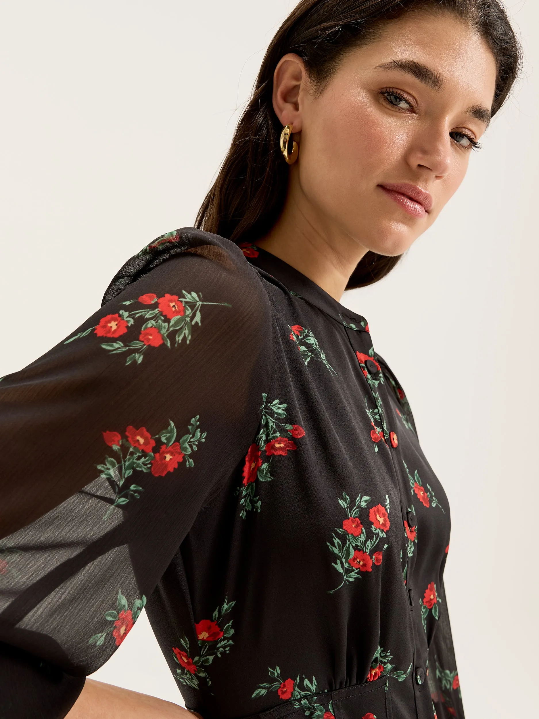 Posing Roses Shirtdress
