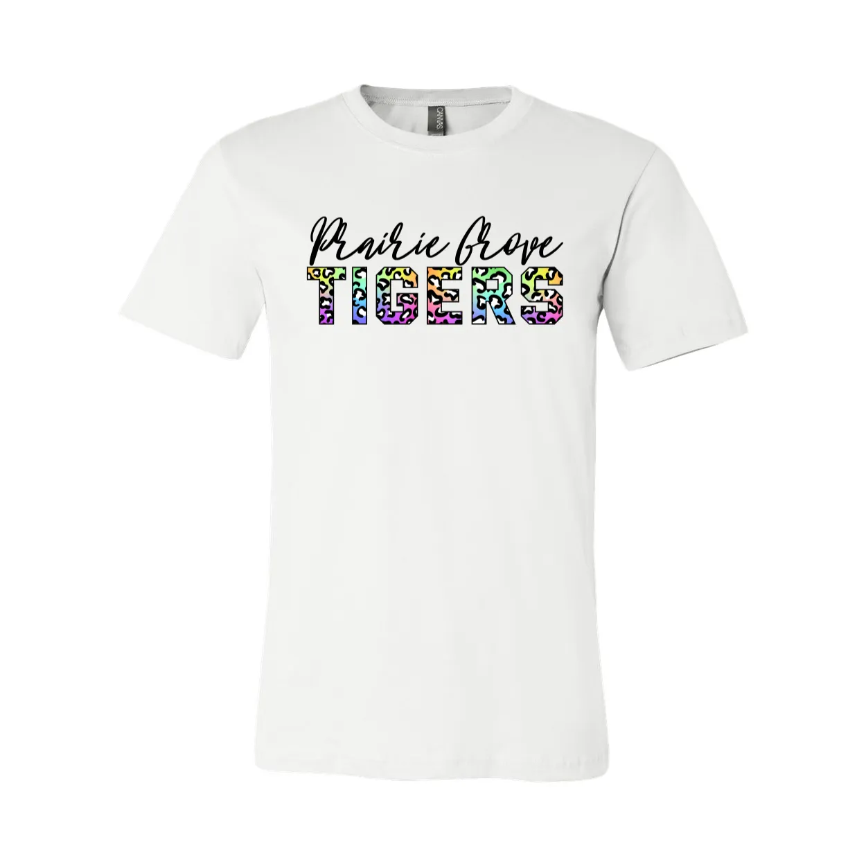 Prairie Grove Tigers Colorful Animal Print Tee