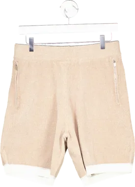 REISS Champagne Fielder-Chenille Baseball Shorts UK S