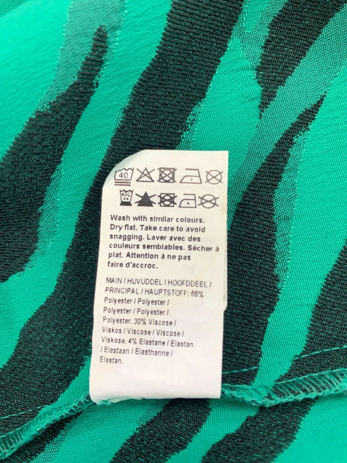River Island Green & Black Zebra Print Mini Dress UK 10