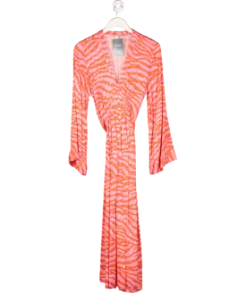 River Island Pink Animal Print Maxi Dress UK 12