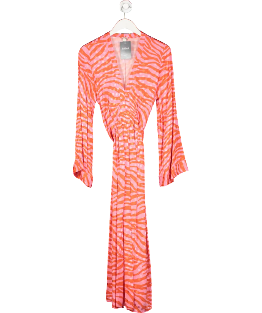 River Island Pink Animal Print Maxi Dress UK 12