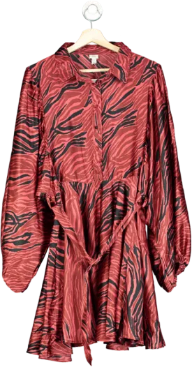River Island Red Zebra Print Dress UK 16