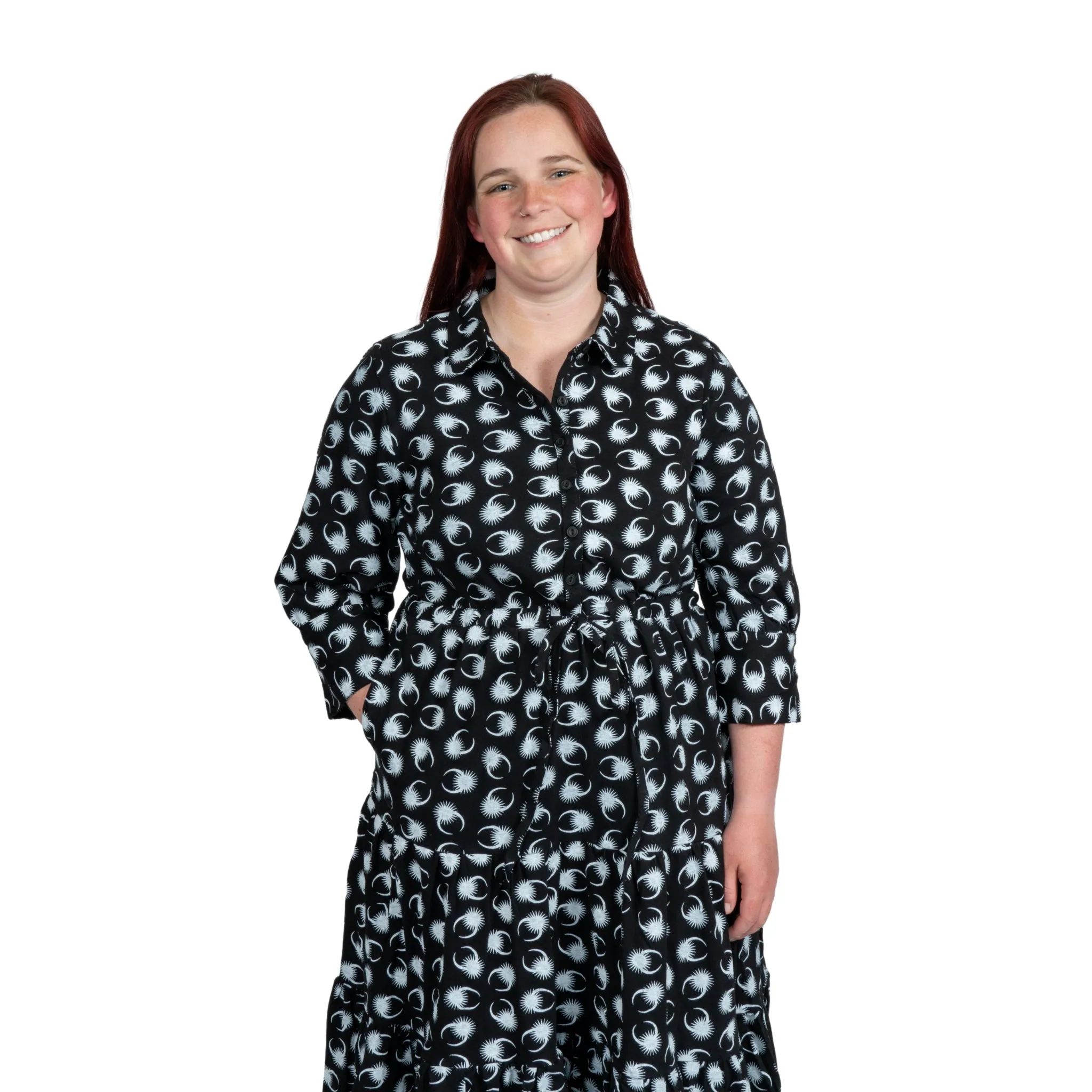 Solar Eclipse Button-Up Tiered Dress [FINAL SALE]