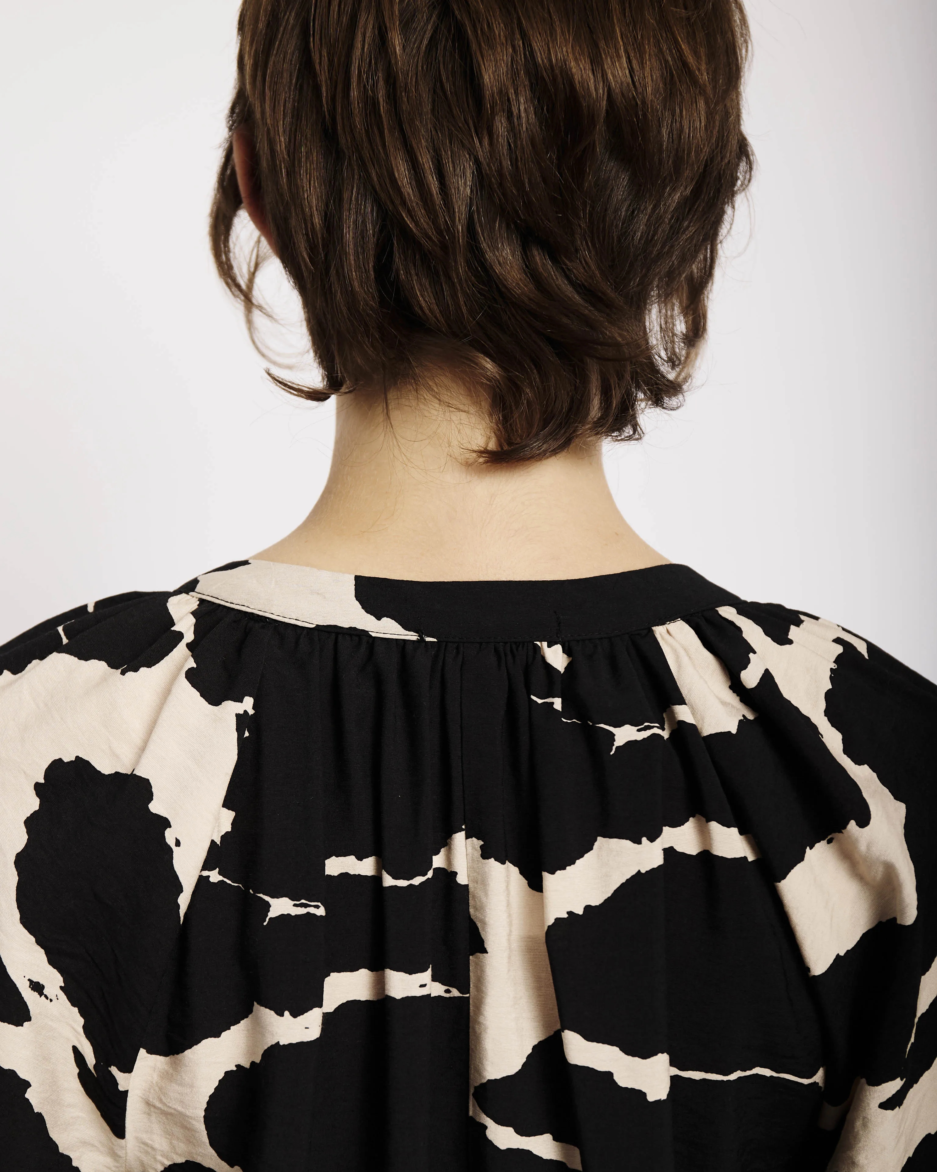 The Easy Tunic Dress in Black and Stone Animal