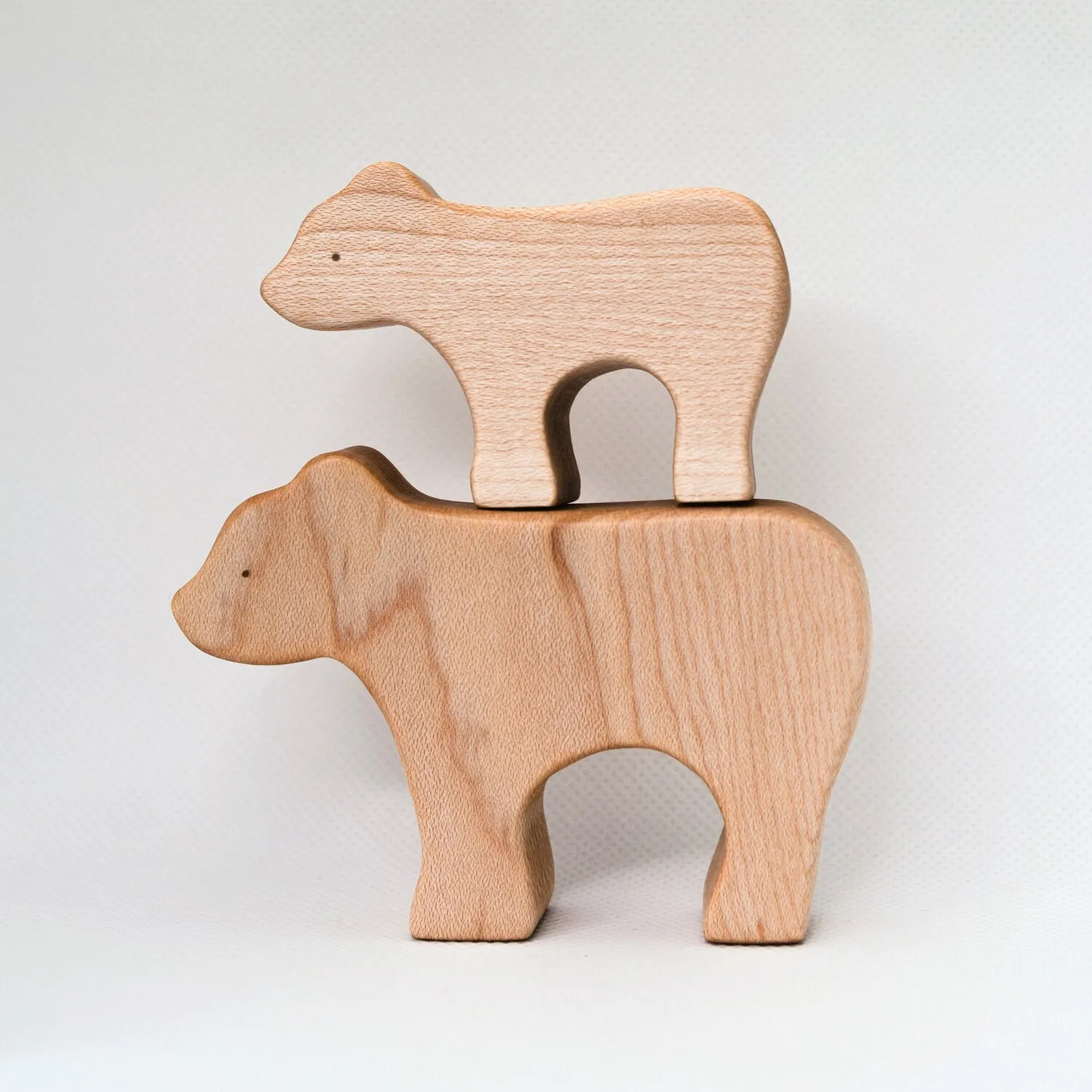 Wooden Bear and Baby