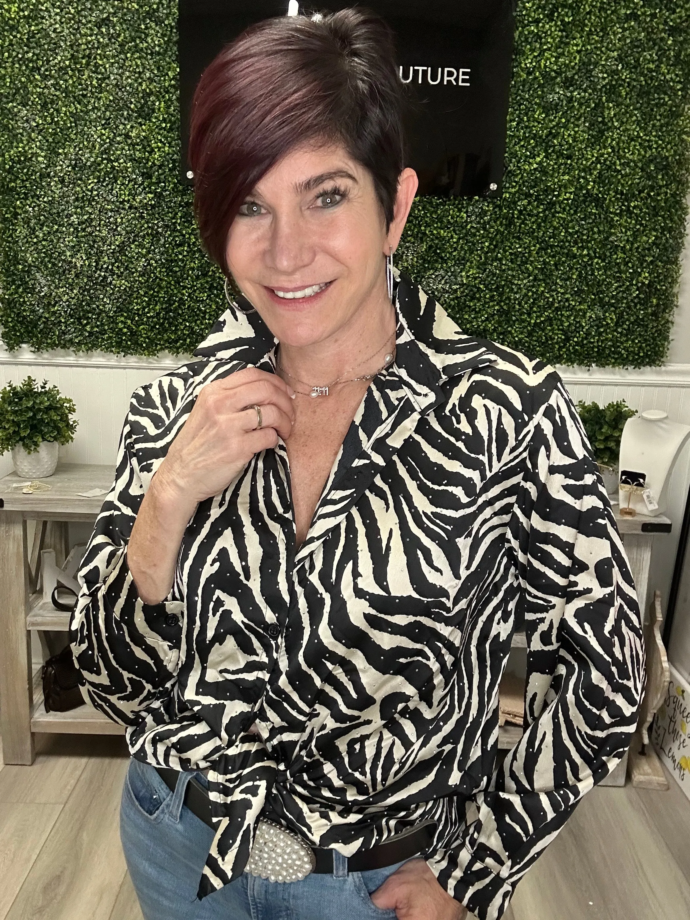 Zebra Bling Top