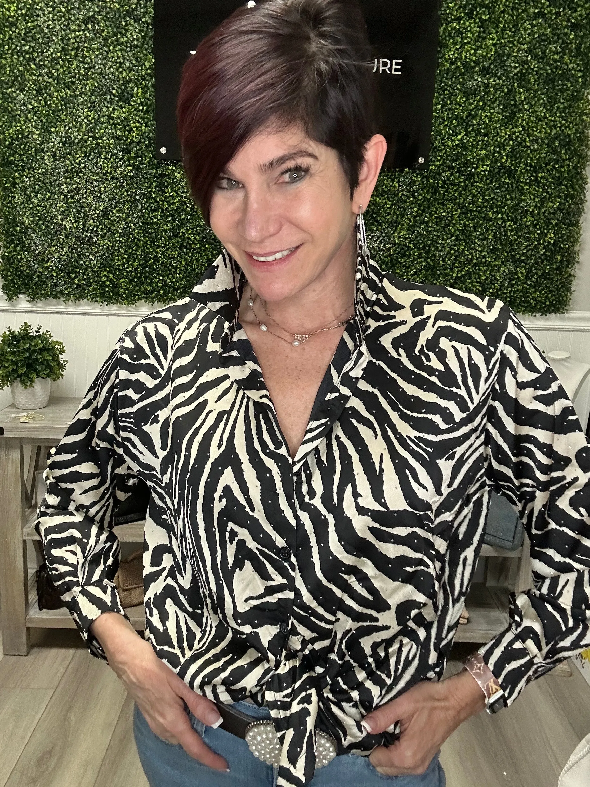 Zebra Bling Top