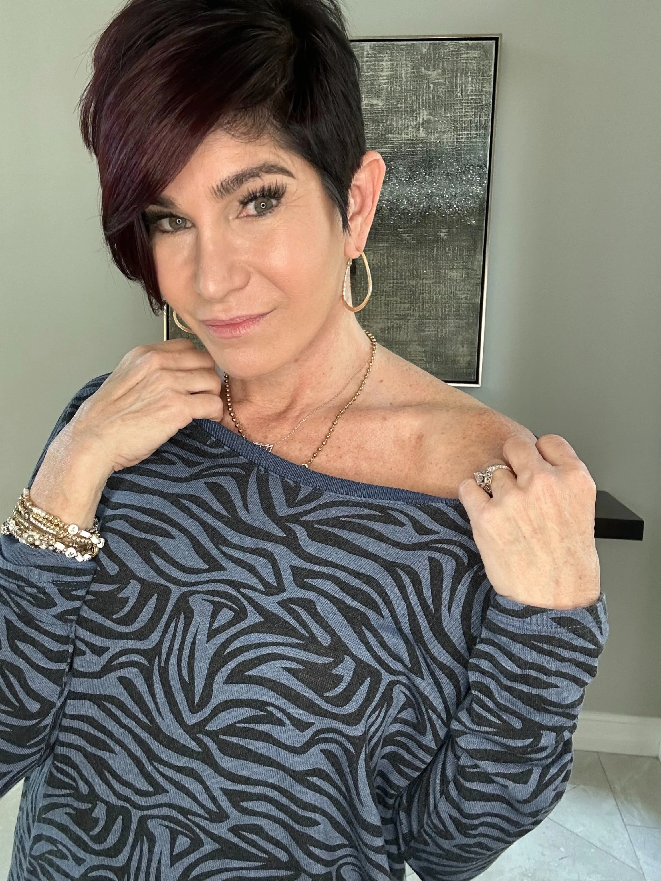 Zelda Zebra Print Lightweight Top
