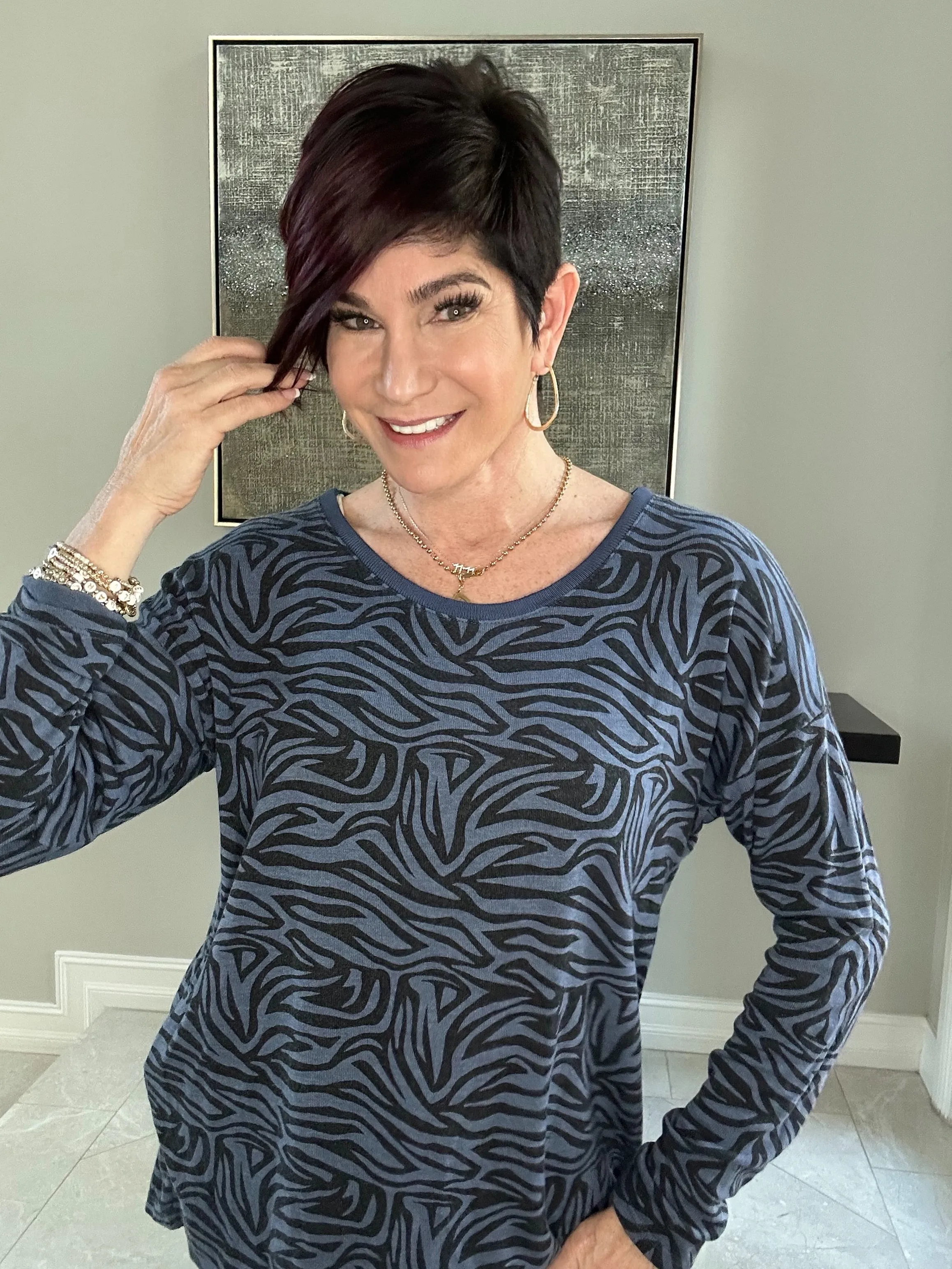 Zelda Zebra Print Lightweight Top