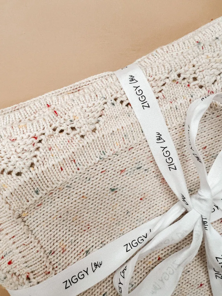 Ziggy Lou | Heirloom Knitted Blanket - Oatmeal Fleck
