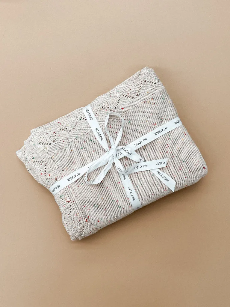 Ziggy Lou | Heirloom Knitted Blanket - Oatmeal Fleck