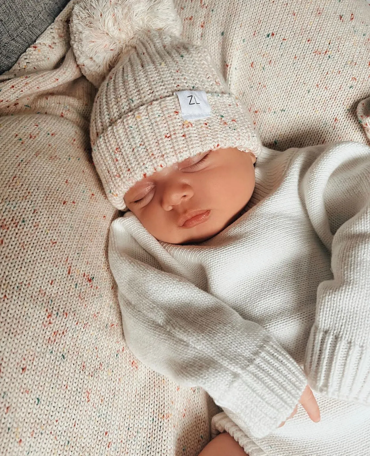 Ziggy Lou | Heirloom Knitted Blanket - Oatmeal Fleck