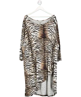 Zim & Zoe Brown Animal Print Asymmetric Dress UK XXL