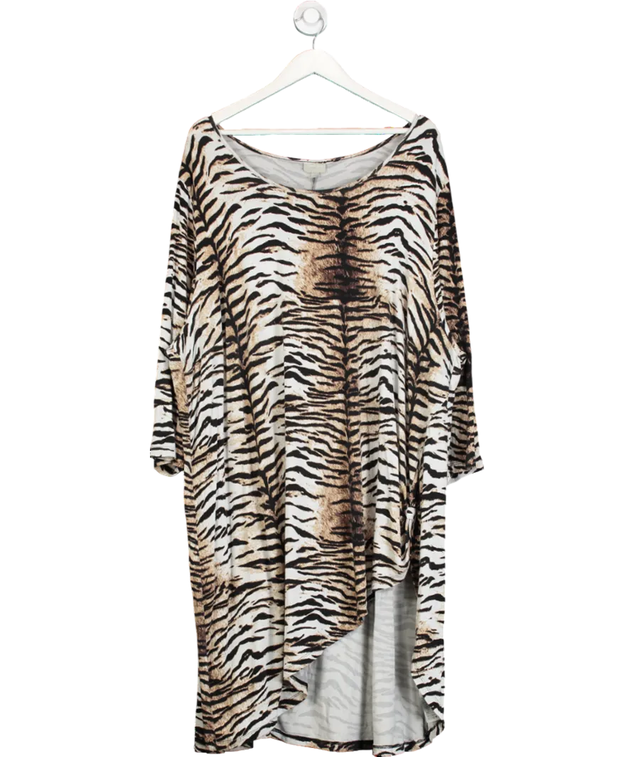 Zim & Zoe Brown Animal Print Asymmetric Dress UK XXL